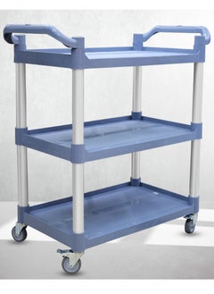 Grace Utility Rolling Cart Serving Thick Plastic 3 Ter Trolleys On Wheels Kitchen Storage Trolley Bar Service Trolley Multifunction Trolley 88x44x94cm