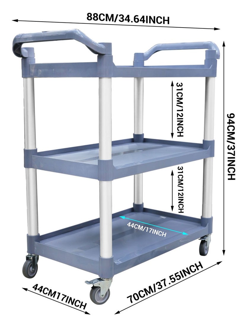 Grace - Grace Utility Rolling Cart Serving Thick Plastic 3 Ter Trolleys On Wheels Kitchen Storage Trolley Bar Service Trolley Multifunction Trolley 88x44x94cm - Image 1