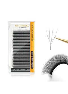 NAGARAKU NAGARAKU 4D W Shape Eyelash Extension Supplies Natural Soft Volume 0.07mm D curl 8-15mm Mix Premade Fans Faux Mink Matte Black Cluster Easy Fanning False Lashes 