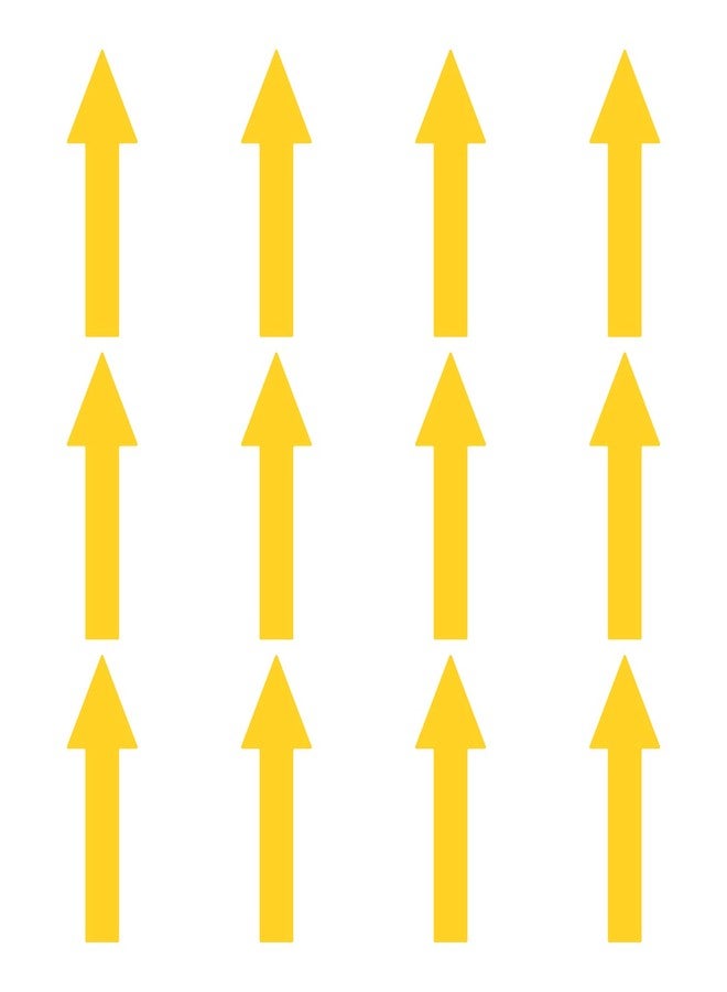 LiteMark 10 Inch Arrow -12pk | Easy to Remove Floor and Wall Marking Arrows | Temporary Traffic Direction (Pack of 12) | Yellow - Image 1