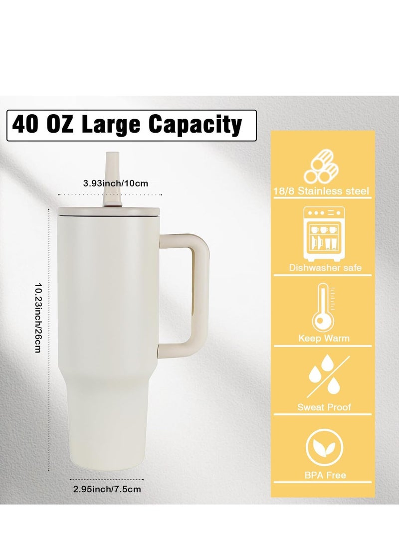 40 oz Tumbler with Handle and Flip Straw Travel Mug Cup for Water Iced Tea or Coffee Smoothie and More  - Image 2