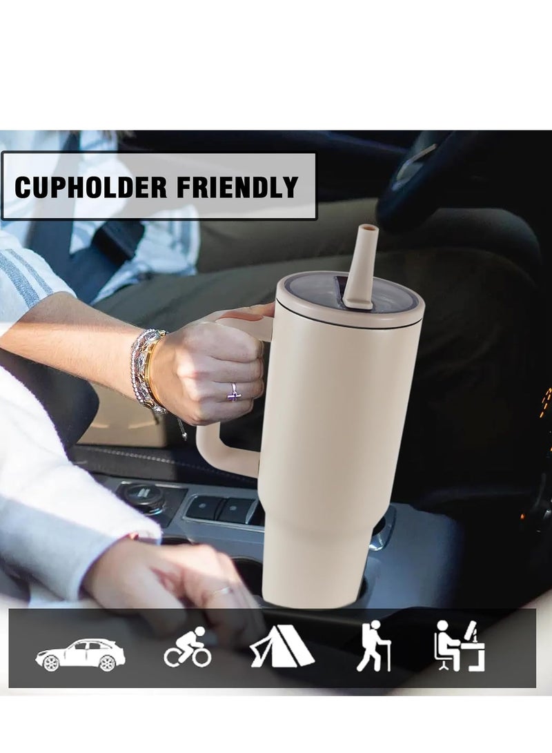 40 oz Tumbler with Handle and Flip Straw Travel Mug Cup for Water Iced Tea or Coffee Smoothie and More  - Image 4
