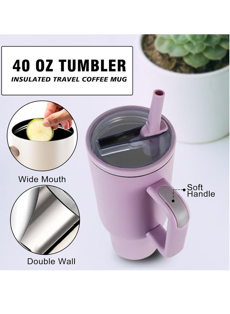 40 oz Tumbler with Handle and Flip Straw Travel Mug Cup for Water Iced Tea or Coffee Smoothie and More  - Image 5