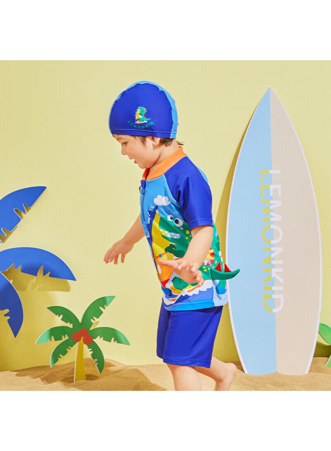 Lemonkid Children's Swimwear, Boys And Girls Quick-dry Two-piece Swimsuit, For Older Kids And Toddlers, Surfing Dinosaur Pattern, Size 120 - Image 4