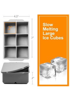 spa luxetique Large Ice Cube Tray with Lid, Stackable Big Silicone Square Ice Cube Mold for Whiskey Cocktails Bourbon Soups Frozen Treats, Easy Release BPA Free  - Image 3