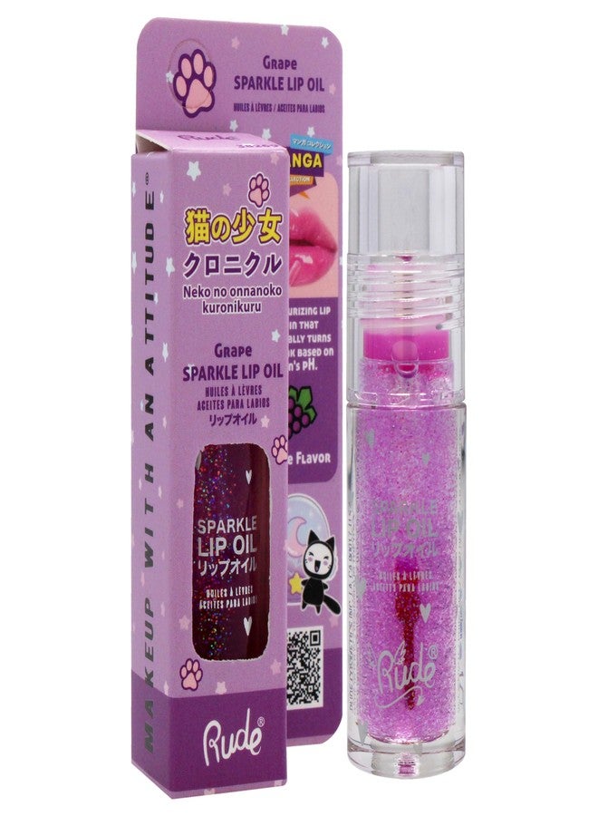 Rude Manga Collection Manga Sparkle Lip Oil - Grape by Rude Cosmetics for Women - Image 3