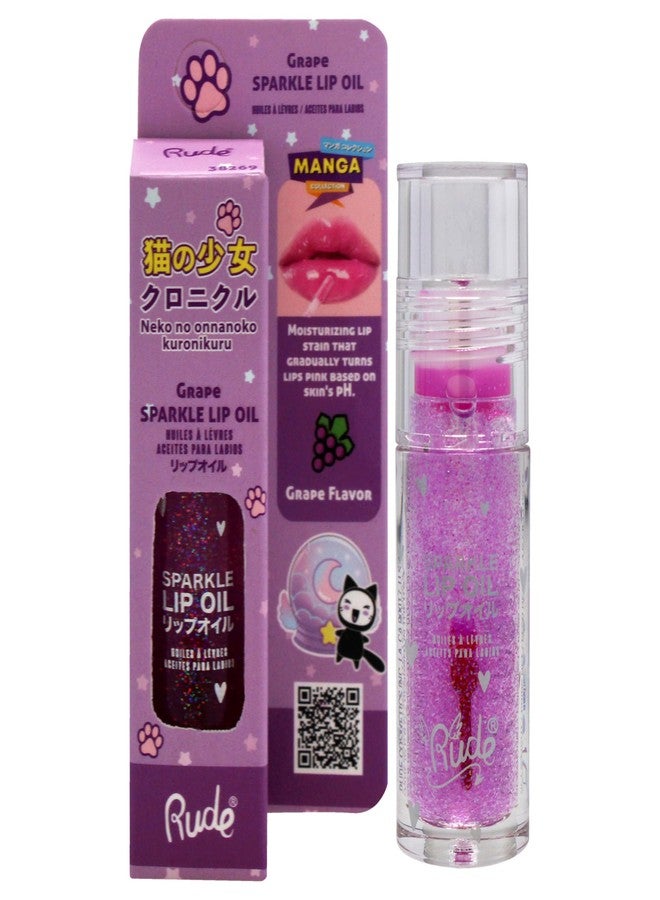 Rude Manga Collection Manga Sparkle Lip Oil - Grape by Rude Cosmetics for Women - Image 1