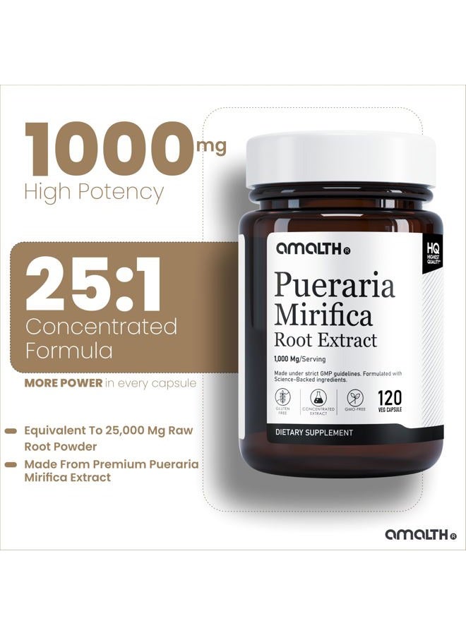 Amalth Pueraria Mirifica Extract 10000mg Strength-90 Veg Capsules Supports Women Wellness Naturally - Image 2