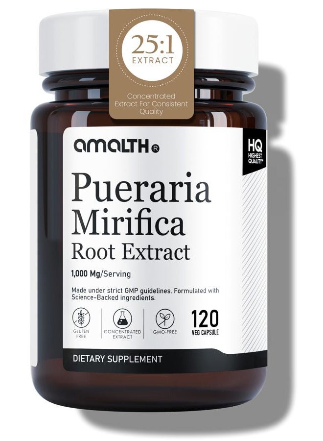 Amalth Pueraria Mirifica Extract 10000mg Strength-90 Veg Capsules Supports Women Wellness Naturally - Image 1