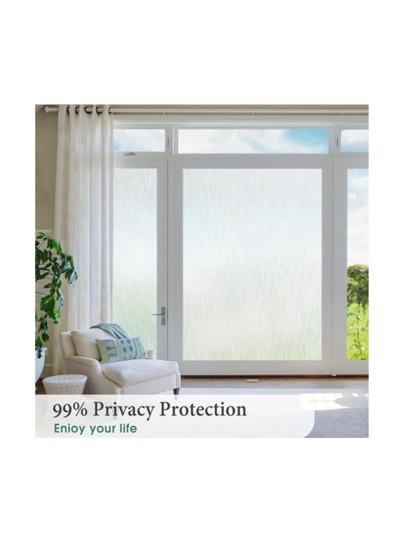كابتن تيك Window Privacy Film, 45cm*5m Frosted Glass Opaque Self Adhesive Privacy Window Paper, No Glue Anti-UV Window Sticker, Non-Adhesives Static Cling Vinyl Decals for Bathroom Home Office - Image 2