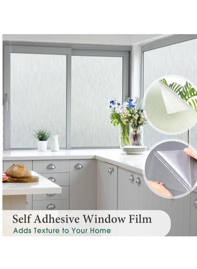 كابتن تيك Window Privacy Film, 45cm*5m Frosted Glass Opaque Self Adhesive Privacy Window Paper, No Glue Anti-UV Window Sticker, Non-Adhesives Static Cling Vinyl Decals for Bathroom Home Office - Image 4
