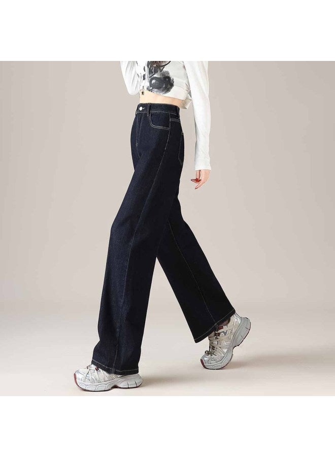 TonLion Women's Casual Straight Leg Jeans, Loose Fit Straight Leg Pants, Fashion High Waist Denim Trousers For Women - Image 5