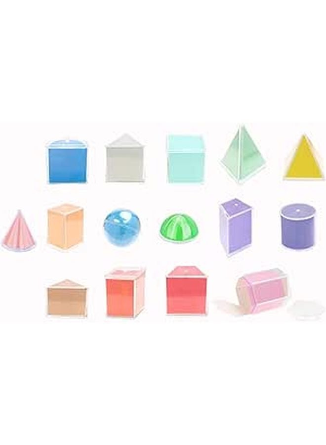Multicolored 3D Geometric Shapes Math Toys Educational Learning Set - Image 1