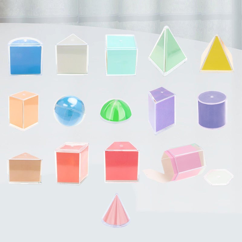 Multicolored 3D Geometric Shapes Math Toys Educational Learning Set - Image 5
