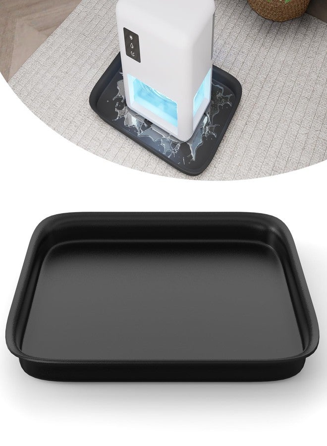 Forestchill Drip Tray for Dehumidifier, 13" x 9" x 2" Hard Plastic Drip Pan with Raised Edge, Leak-Proof Floor Protection for Semiconductor Dehumidifiers, Black - Image 1