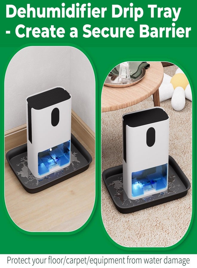 Forestchill Drip Tray for Dehumidifier, 13" x 9" x 2" Hard Plastic Drip Pan with Raised Edge, Leak-Proof Floor Protection for Semiconductor Dehumidifiers, Black - Image 3