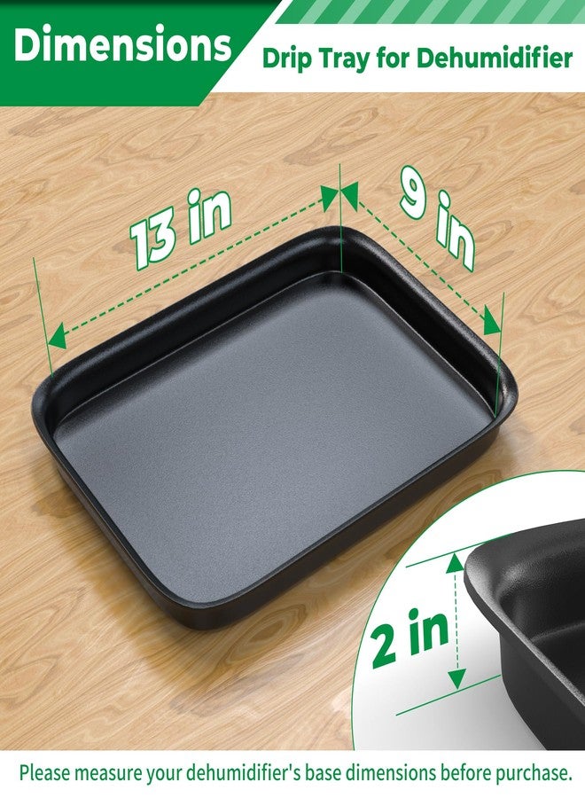 Forestchill Drip Tray for Dehumidifier, 13" x 9" x 2" Hard Plastic Drip Pan with Raised Edge, Leak-Proof Floor Protection for Semiconductor Dehumidifiers, Black - Image 2