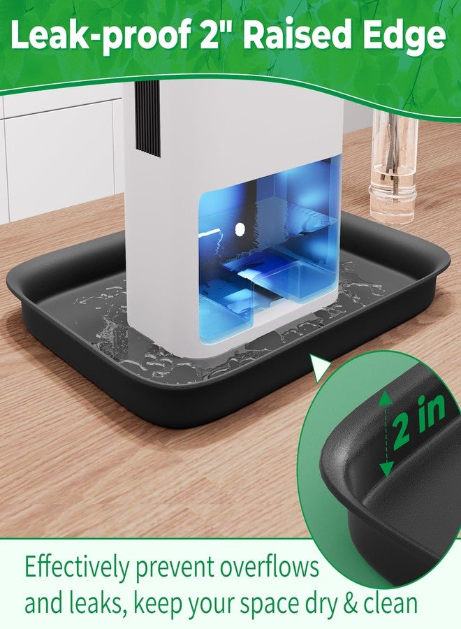 Forestchill Drip Tray for Dehumidifier, 13" x 9" x 2" Hard Plastic Drip Pan with Raised Edge, Leak-Proof Floor Protection for Semiconductor Dehumidifiers, Black - Image 4