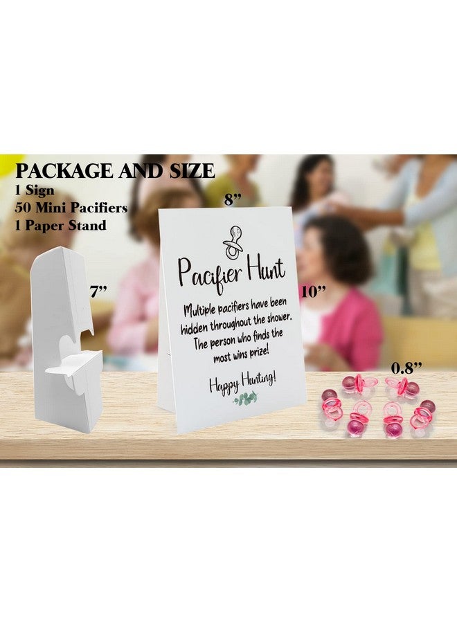 GNATV Baby Pacifier Hunt Baby Shower Games, Gender Reveal Game, 8×10 Sign and 50 Mini Acrylic Pacifier, Favorite Adults Kids Games for Baby Shower Activities, Gender Neutral Boy and Girl BPH01 - Image 2