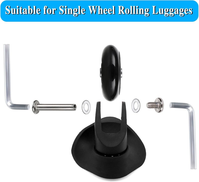 OwnMy 40mm x 18mm Luggage Suitcase Replacement Wheels - Set of 4 Rubber Swivel Caster Wheels with Bearings - Image 4