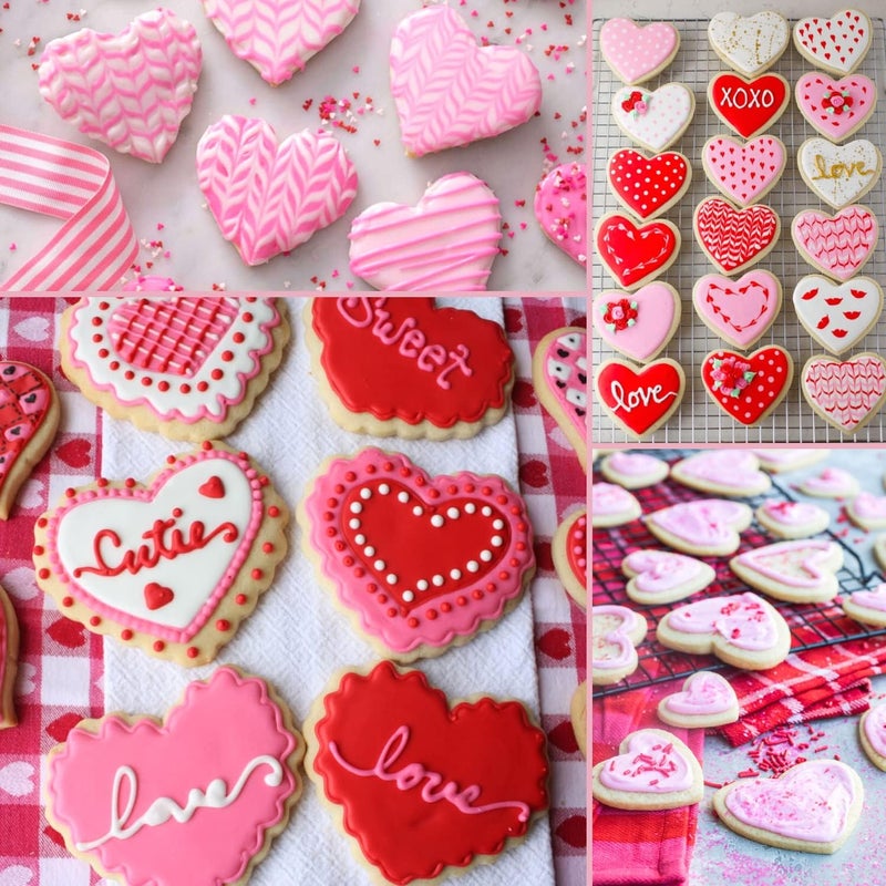 KAISHANE Love Heart Cookie Cutter Set  5 Pieces Stainless Steel Heart Shaped Cookie Cutter Biscuit Pastry Cutter - Image 5