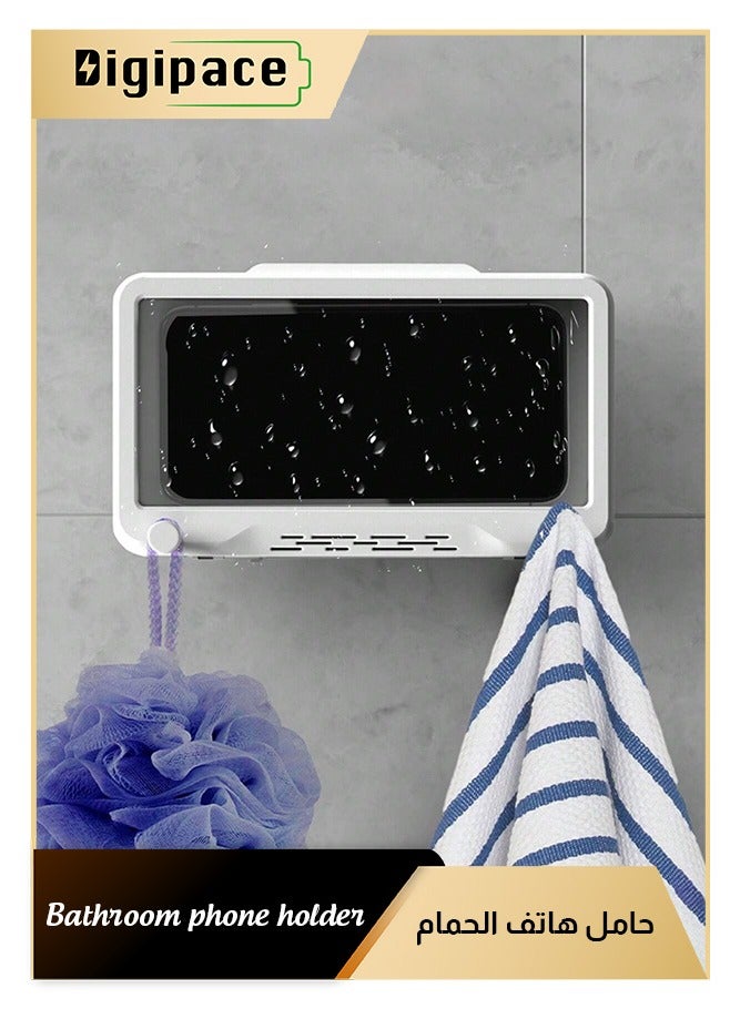 Digipace Waterproof shower phone holder, wall mounted bathroom shower waterproof holder  - Image 1