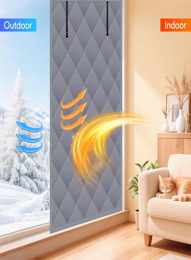 Taimimy 3 Layer 63 x 39 Inch Window Insulation for Winter, Oxford Thermal Insulated Window Cover with Thicken Cotton & Fastener, Grey Window Curtain Kit for Winterizing Keeping Home Warm - Image 5