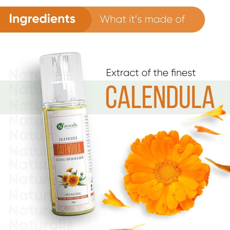 Naturalis Essence Of Nature Calendula Carrier Oil For Skin Care  Hair Care 200 Ml - Image 5