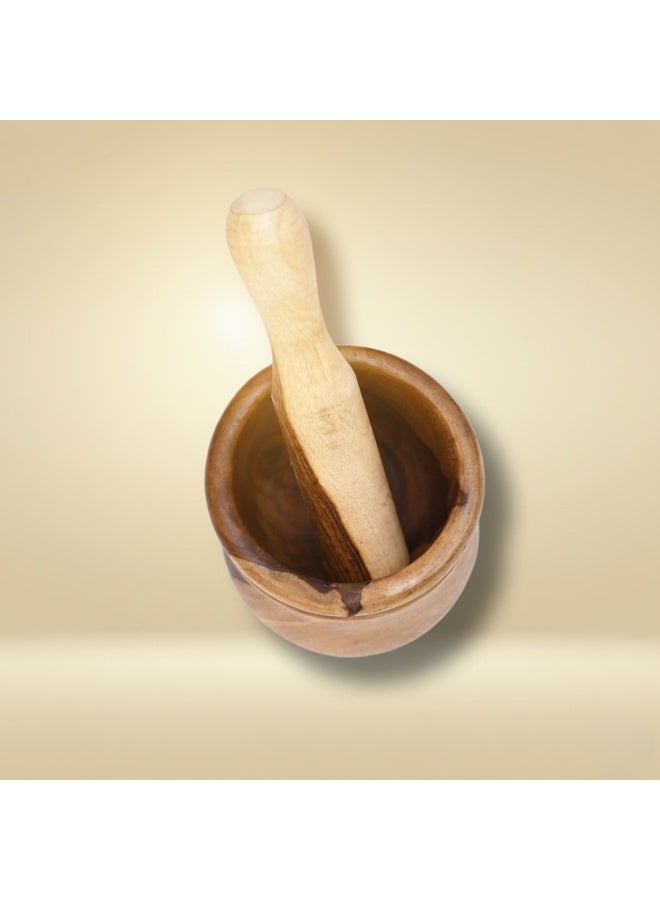 CASA HOME Natural Wooden Mortar and Pestle Set – Premium Spice Grinder, Herb Crusher & Garlic Masher for Kitchen Use - Image 1