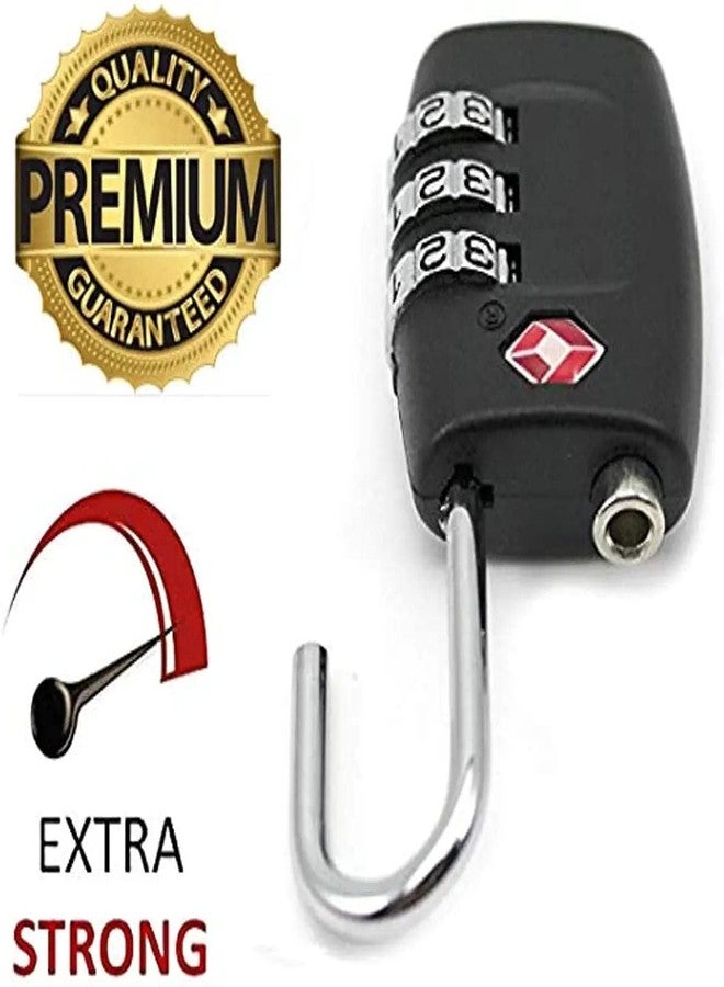 HELLARO Pack of 1 Metal TSA Approved Lock 3 Digit for Luggage Bag International Number Password Travel Locks Multicolored Black_S1_TSA_Lock_332_Black (Pack of 2) - Image 2
