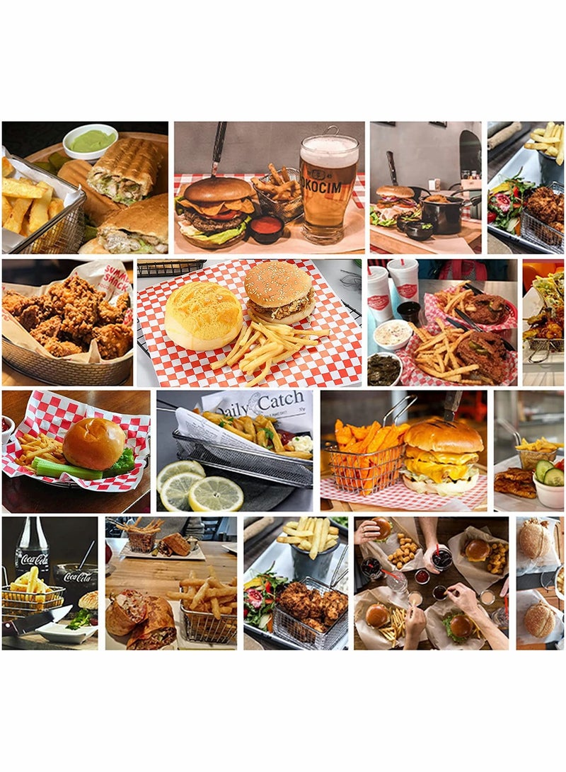 SOLARAE 100 Sheets Disposable Greaseproof Paper Sheets Sandwich Wrap Paper for French Fries Burgers Cakes, Concession Stand, Carnival, Party, Cheese, Basket Liner, Fast Food, Deli Paper Sheets - Image 4