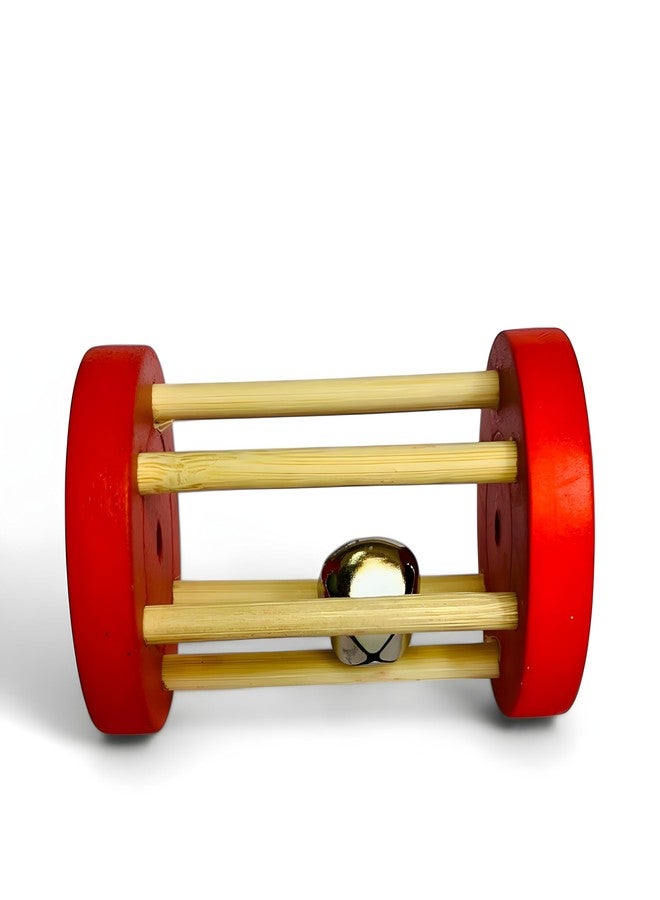 MarvelStore Wooden Baby Rattle and Rolling Bell Toy Set | Montessori Sensory Development Toys for Infants, Toddlers | Safe,Non-Toxic with Natural Bamboo Rods(Multicolor)(Flower and Hexy Shape Rattle) - Image 5