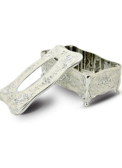 Generic Facial Tissue Box Holder and Victorian Decor, Bathroom and Office Cover, Silver Plastic Tissue Holder  - Image 2