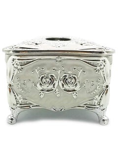 Generic Facial Tissue Box Holder and Victorian Decor, Bathroom and Office Cover, Silver Plastic Tissue Holder  - Image 3