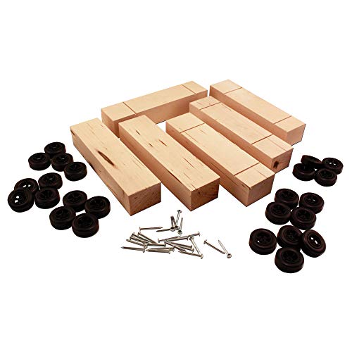 Pinecar Woodland Scenics Basic Blocks with Wheels and Axels 6/Pkg - Image 3
