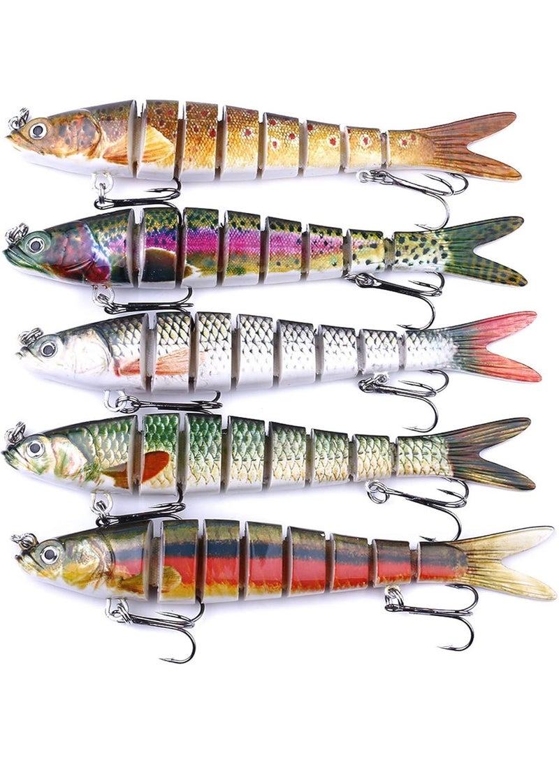 Generic 5pcs Fishing Lures, Multi-color Fish Attractant, 3D Eyes, 13.7cm Length, 27g Weight  - Image 1