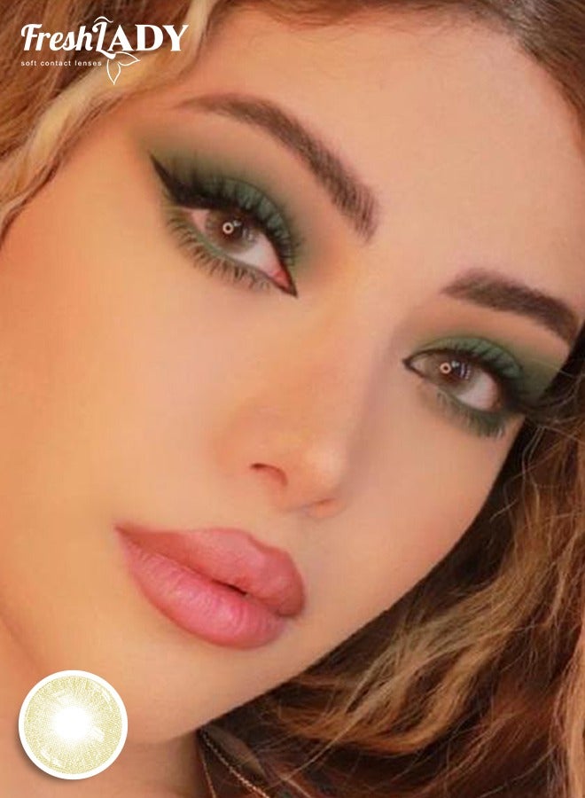 سيدة جديدة عدسات لاصقة ملونة فريش ليدي لايم – قياس 14.20 ملم، مريحة للاستعمال اليومي، صالحة لمدة عام كامل  - Image 4