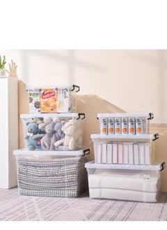Golden Plastic Storage Box Clear Plastic Storage Box With Lid Organize Your Home and Kitchen items with  Organizer Box Storage Moving Boxes For Toys, Books, Snacks, Shoes 52.5L x 38H x 32.5W  - Image 3