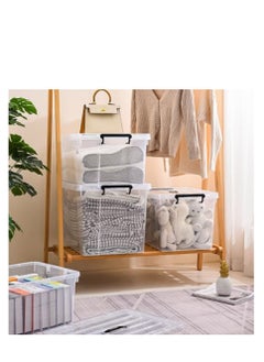 Golden Plastic Storage Box Clear Plastic Storage Box With Lid Organize Your Home and Kitchen items with  Organizer Box Storage Moving Boxes For Toys, Books, Snacks, Shoes 52.5L x 38H x 32.5W  - Image 4