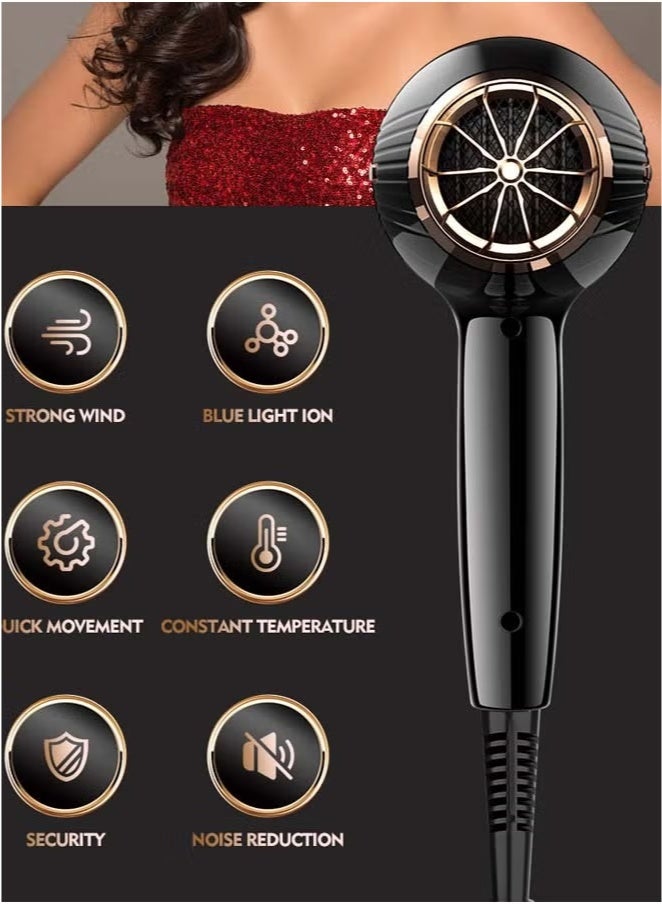 general 7-in-1 Ionic Hair Dryer, Salon Professional Blow Dryer 2200W AC Motor Fast Drying with 2 Speed, 3 Heat Setting, with Diffuser, Nozzle, Concentrator Comb for Curly and Straight Hair，comb - Image 4