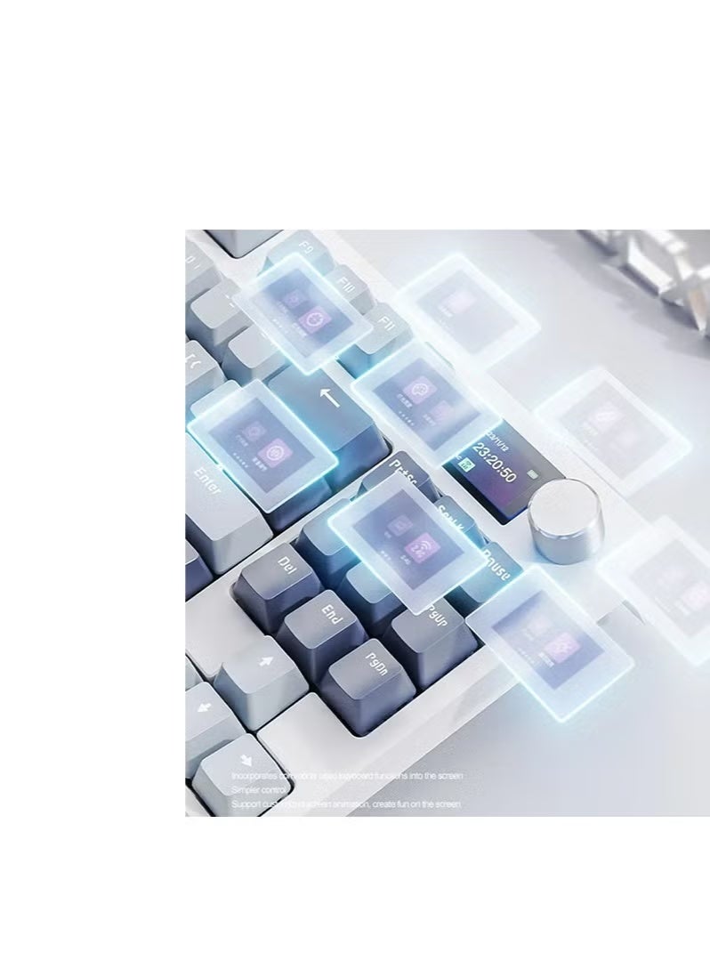 لوحة مفاتيح RHKB-11 K86 RGB اللاسلكية الميكانيكية بنسبة 75%، تدعم تقنية بلوتوث 5.0/2.4 جيجا هرتز/USB-C ثلاثية الأوضاع، 87 مفتاحًا قابلة للتبديل السريع، مزودة بمقبض وشاشة TFT للألعاب - Image 3