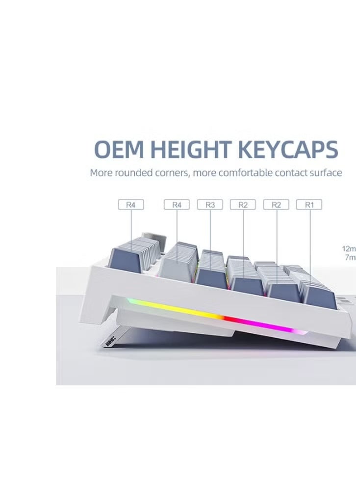 لوحة مفاتيح RHKB-11 K86 RGB اللاسلكية الميكانيكية بنسبة 75%، تدعم تقنية بلوتوث 5.0/2.4 جيجا هرتز/USB-C ثلاثية الأوضاع، 87 مفتاحًا قابلة للتبديل السريع، مزودة بمقبض وشاشة TFT للألعاب - Image 2