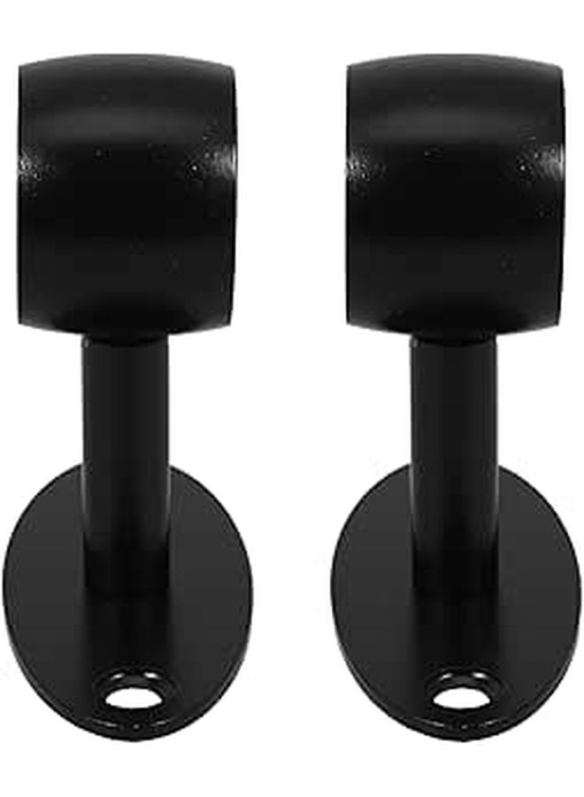 Stainless Steel Stair Handrail Bracket 33mm Black Straight Sleeve Support Indoor Outdoor - Image 1