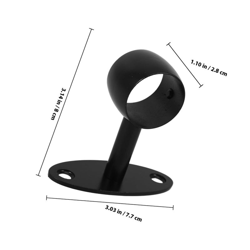 Stainless Steel Stair Handrail Bracket 33mm Black Straight Sleeve Support Indoor Outdoor - Image 3