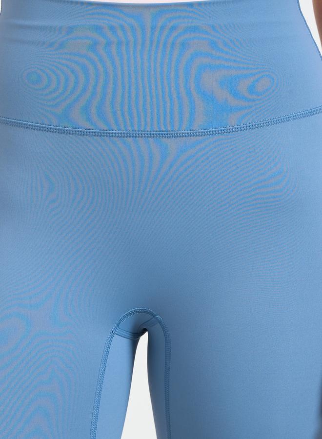 Take Two Blue Solid Wide Waistband Yoga Pants - Image 3