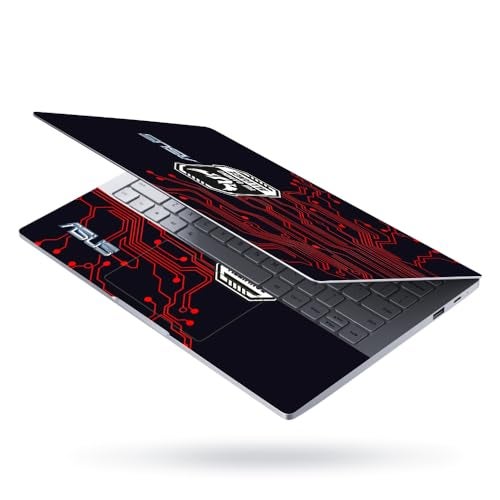 Techfit Full Body Laptop Skin Upto 15.6 inch Sticker Compatible for Dell/HP/Lenovo/Acer/Asus All Laptop Size Upto 14 to 15.6 Inch - ASUS TUF Red Circuit Design - Image 2