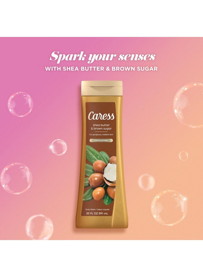 Caress Body Wash for Women, Shea Butter & Brown Sugar, Hydrating and Exfoliating Shower Gel for Gorgeous Radiant Skin, 20 fl oz, 4 Pack - Image 4