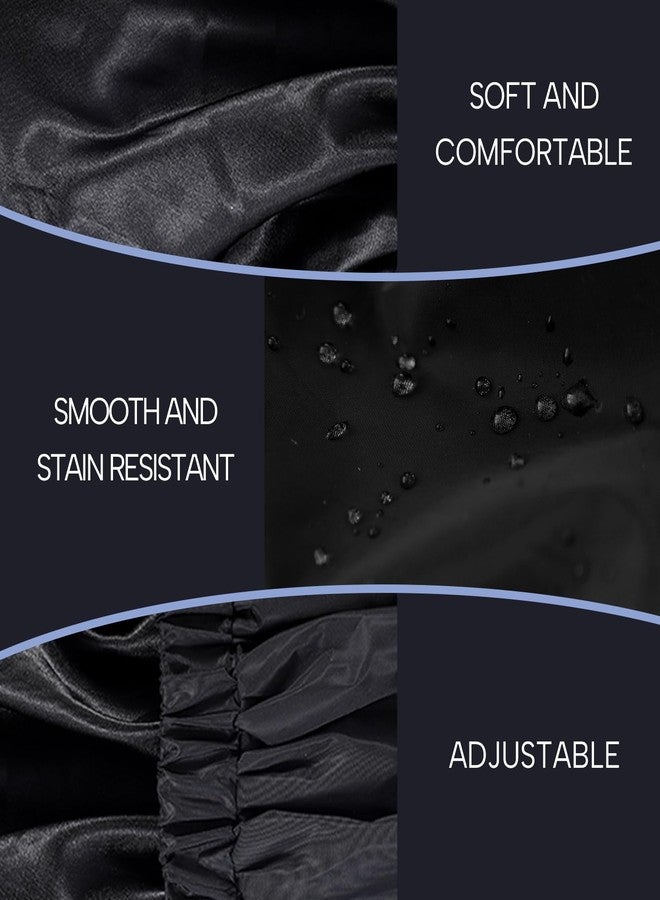 Years calm Shower Cap for Men Waterproof Reusable - Fashion Dual-Layer Design, Adjustable Elastic Band for Long & Curly Hair, XL Bath & Spa Cap for Travel, Satin Lined Shower Cap Black - Image 5