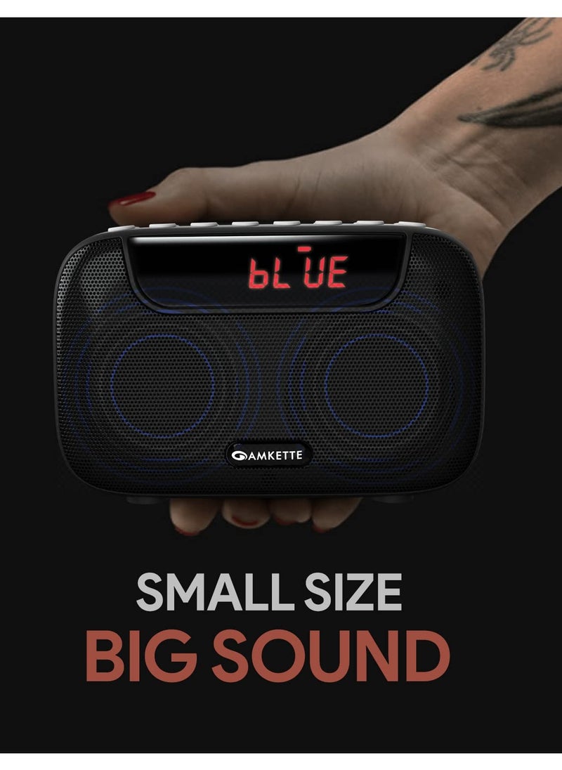 Amkette - Amkette Pocket Blast FM Radio with Bluetooth Speaker with Powerful Sound Voice FM Recording Hidden Antenna more than 7 Hours Playback and Number Pad Black - Image 1