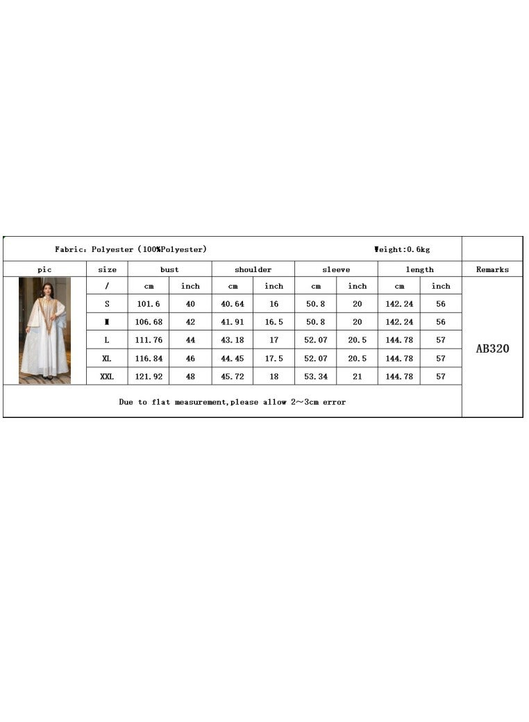 Loquat Ladies Lightweight Fabric Robe Luxury Sequin Embroidered Dress Muslim Abaya Evening Dress Light Green  - Image 4